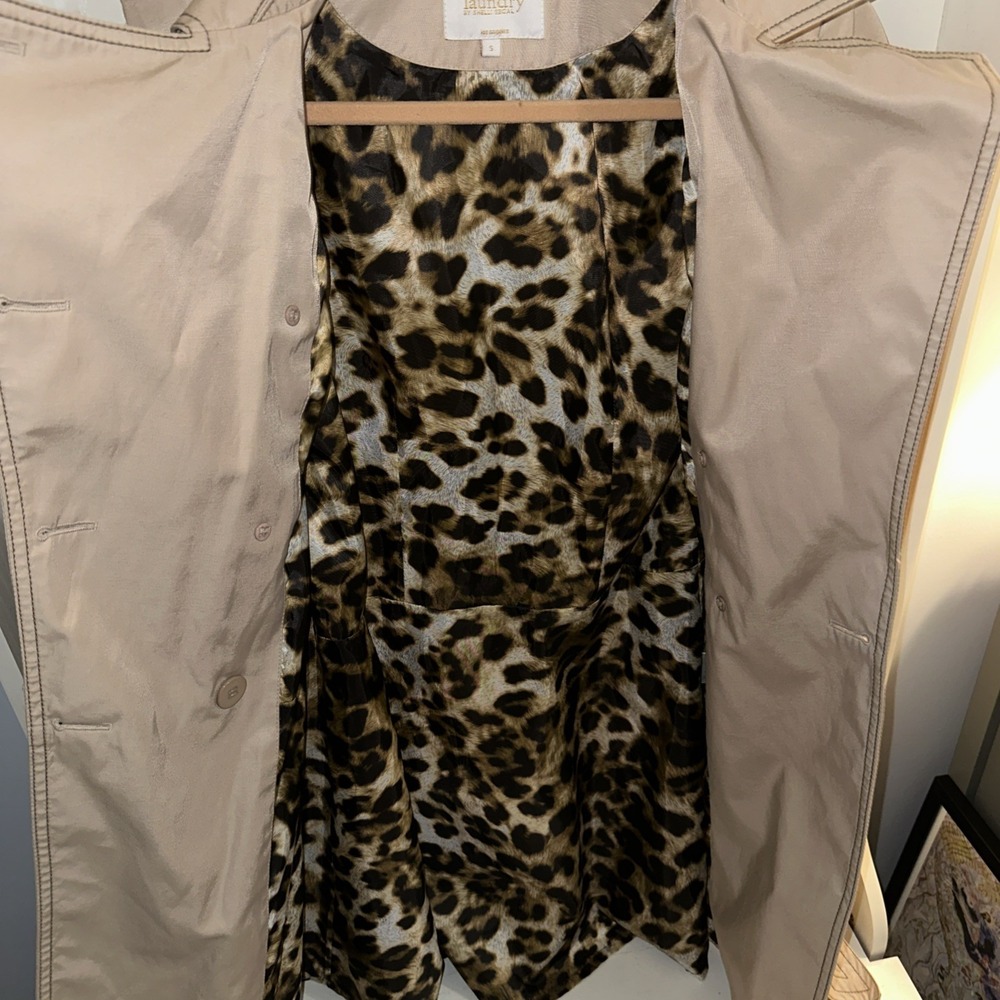 Laundry by Shelli Segal Women's Trench Coat Belted Leopard Small Beige - Picture 2 of 8